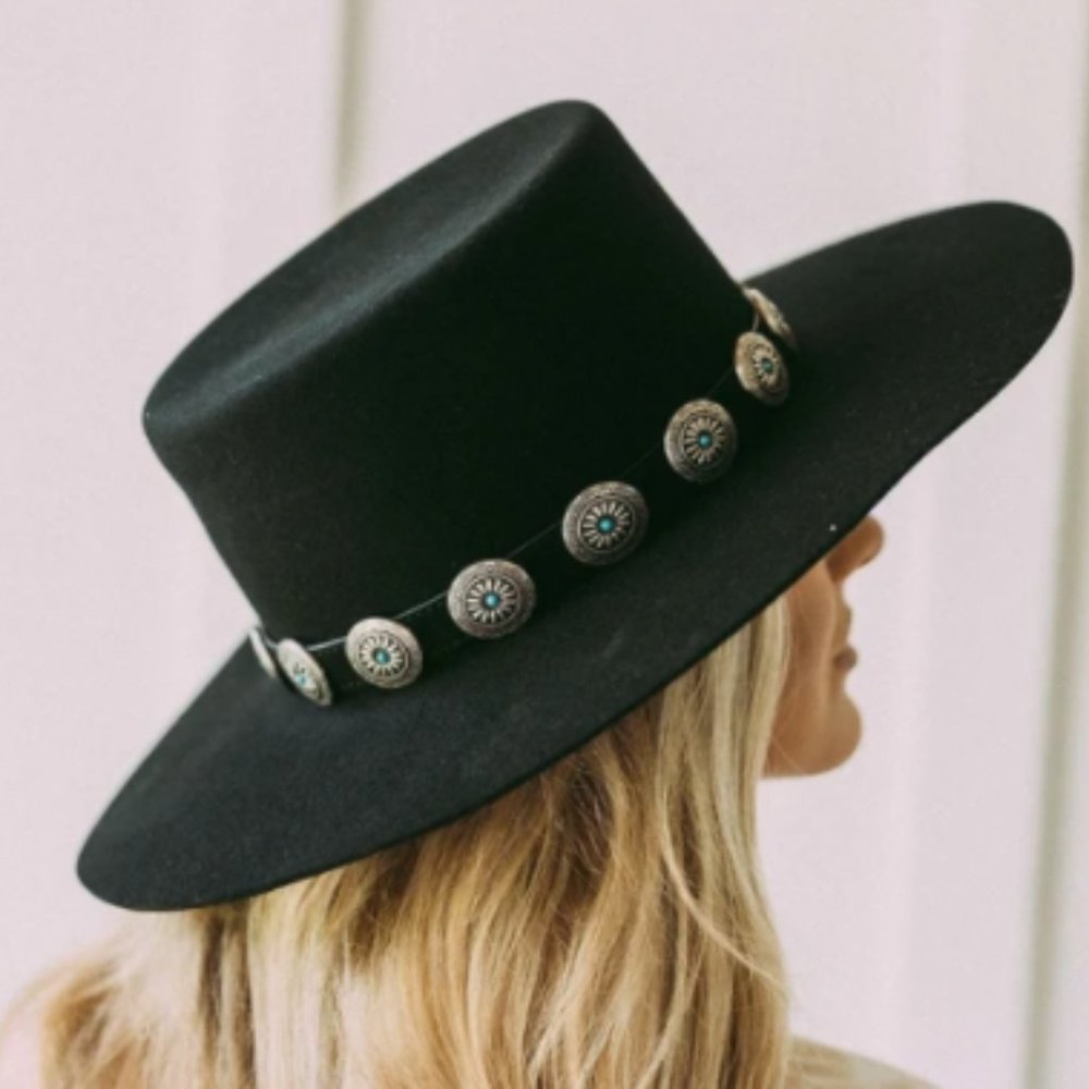 COPY - NEW | Wild West Felt Hat Black Boater Too Too Hat
